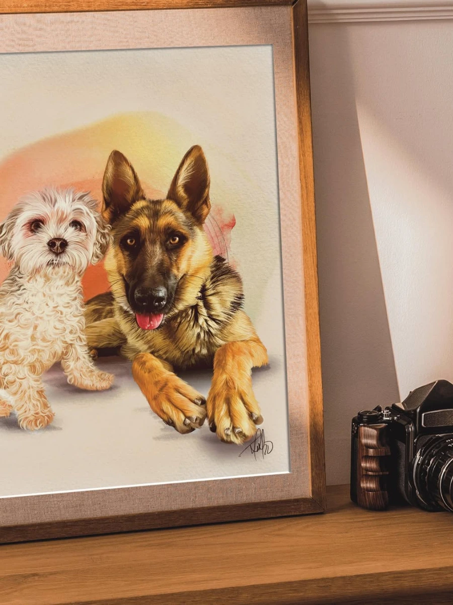 Dibujo din A4 familia de perros