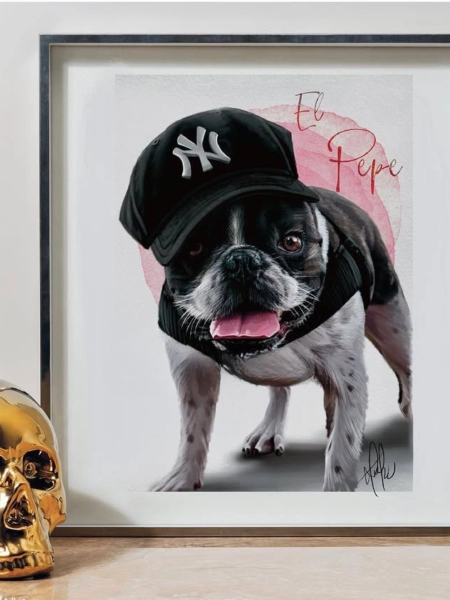 Dibujo din A4 perro bulldog