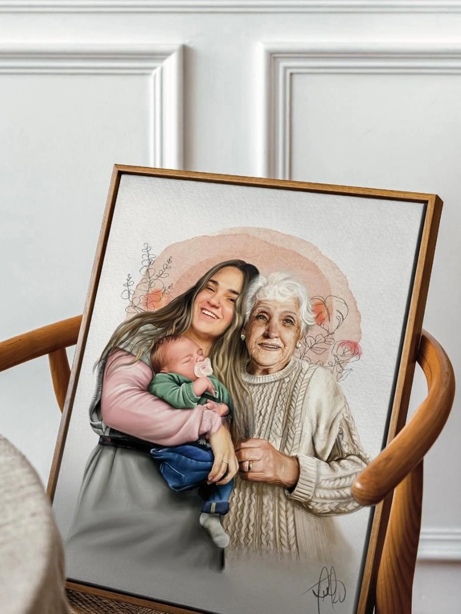 Dibujo familia con bebe